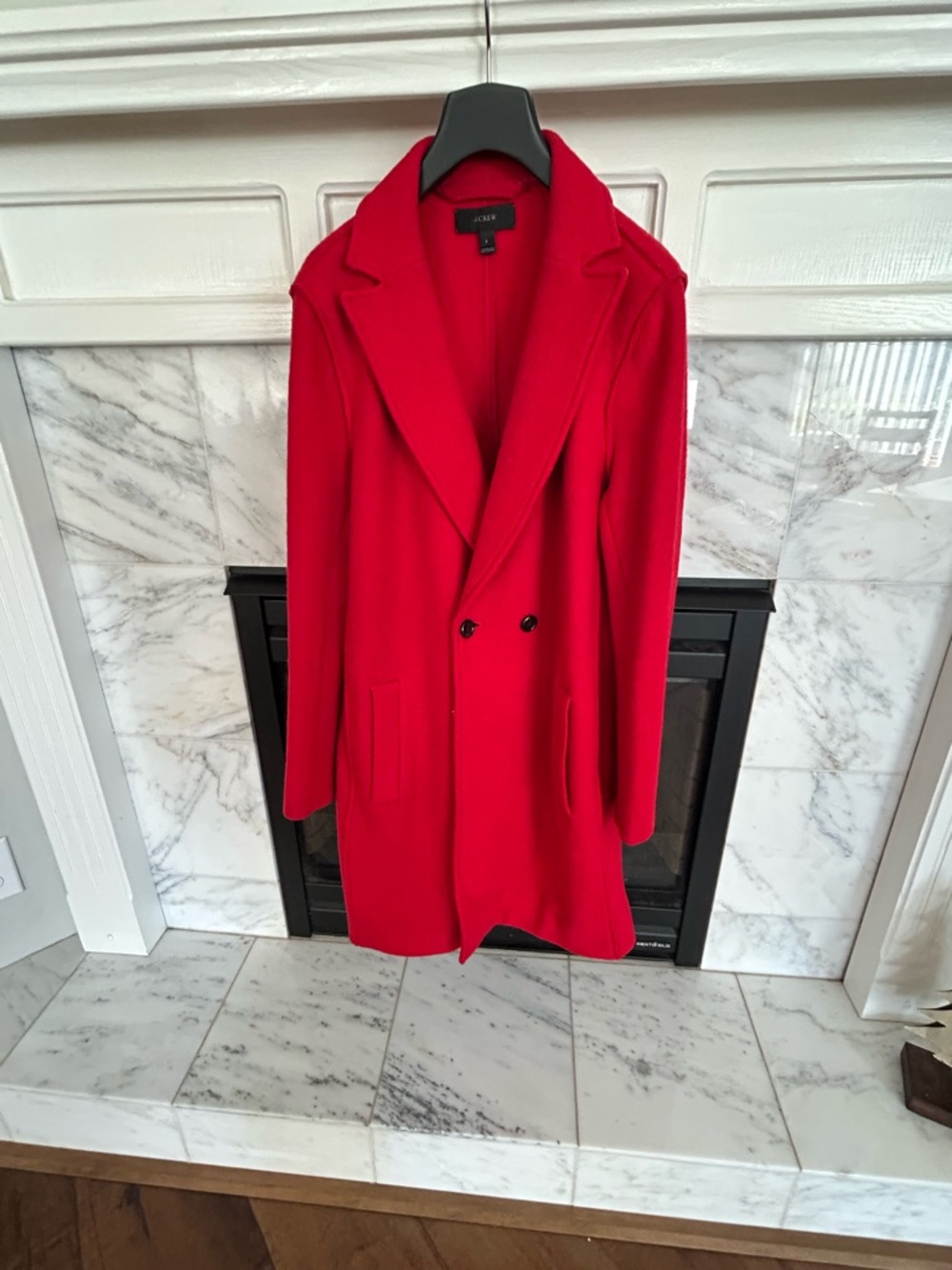 J. Crew Red Double-Breasted Pea Coat